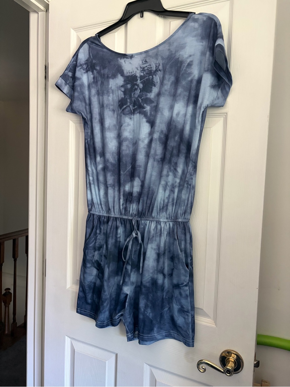 Amazon Essentials Blue Tie-Dye Short Sleeve Romper